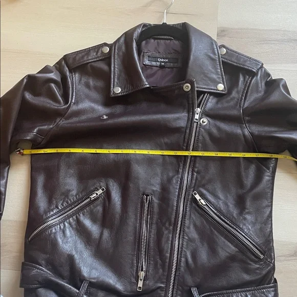 Quince 100% sheep Leather Motorcycle Jacket, color port , size medium - Picture 10 of 12